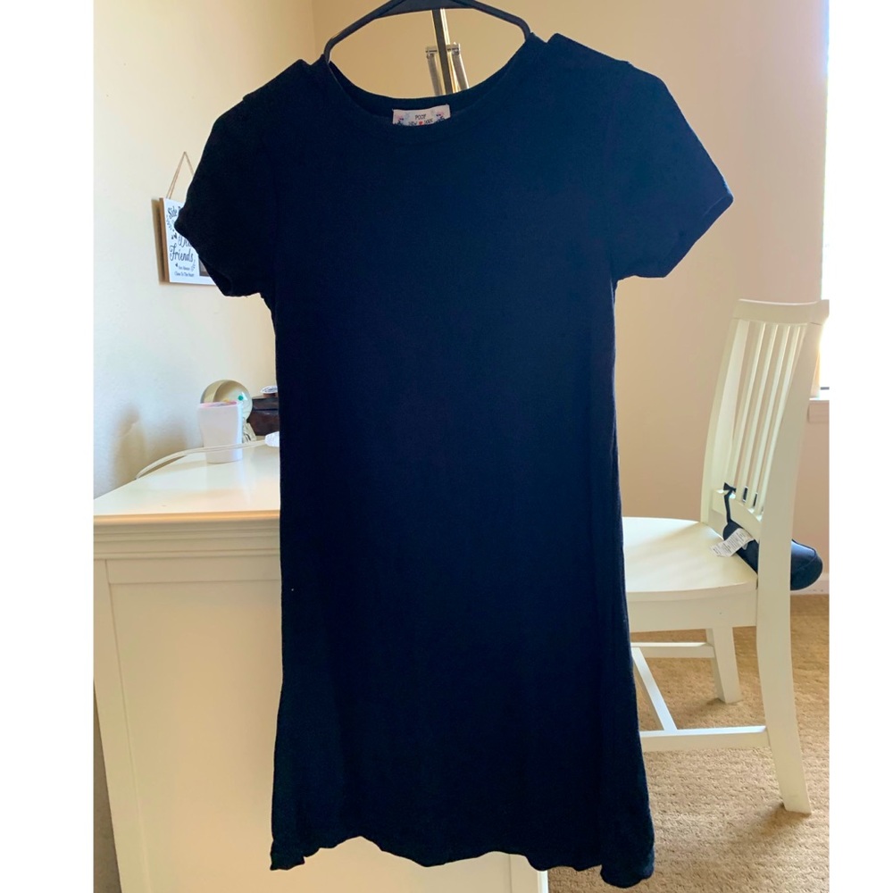 Ribbed Simple Black Dress